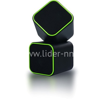 Мультимедийные стерео колонки SmartBuy CUTE USB (черно-зеленые)