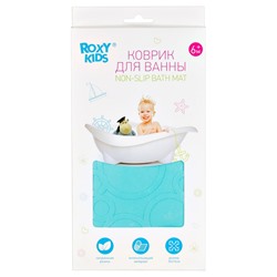 ROXY-KIDS Коврик резиновый антискользящий для ванны 35x76см, аквамарин