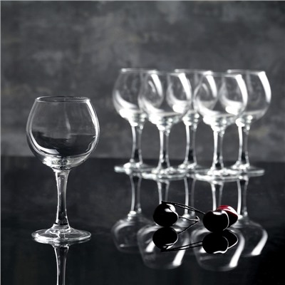 Набор стеклянных бокалов для вина «Французский ресторанчик», 210 мл, 6 шт