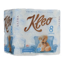 Туалетная бумага Kleo Ultra, 8 рул.