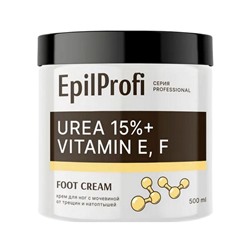EpilProfi Professional Крем для ног от трещин и натоптышей с мочевиной 15% и витаминами Е, F / Urea 15% + Vitamin E, F, 500 мл