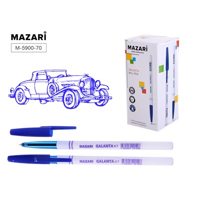 Ручка шариковая Mazari GALANTA синяя 0.7мм стержень 139мм M-5900-70/50/Китай