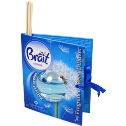 Освежитель воздуха с ротанговыми палочками Свежесть Essential Oils Crystal Air, Brait, 40 мл