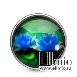 Кнопка  Noosa синие цветы #2
