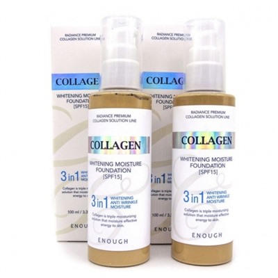 ЕНФ 3in1 Основа тональная с коллагеном 3 в 1 Enough 3in1 Collagen foundation 100мл