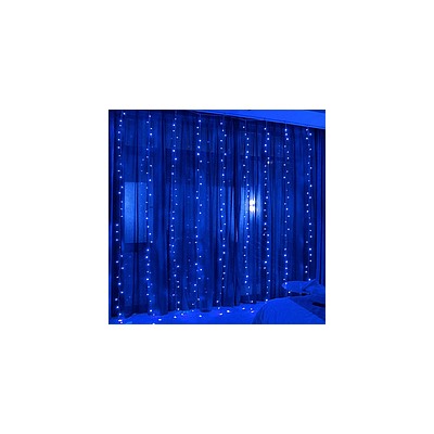 Гирлянда шторы синий цвет 1,5х1,5м