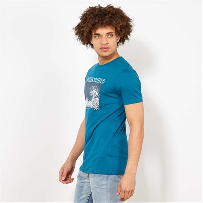 Прямая футболка Eco-conception - голубой
