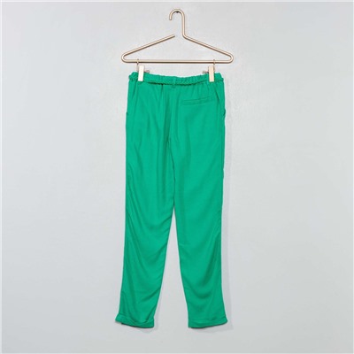 Легкие брюки с ремнем - зеленый