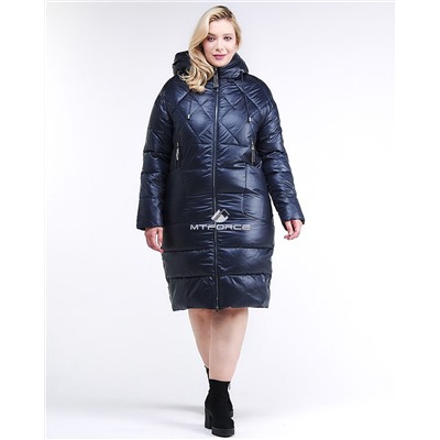 Женская зимняя классика куртка стеганная темно-синего цвета 105-918_23TS