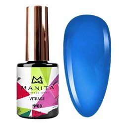Manita Professional Гель-лак для ногтей c эффектом витража / Vitrage №08, синий, 10 мл