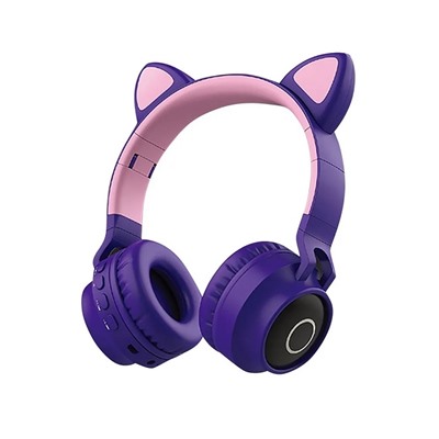 Наушники беспроводные VZV-850M цвет-фиолетовый со светящимися кошачьими ушками оптом