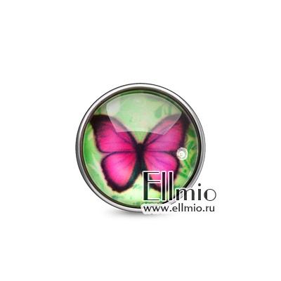 Кнопка  Noosa розовая бабочка