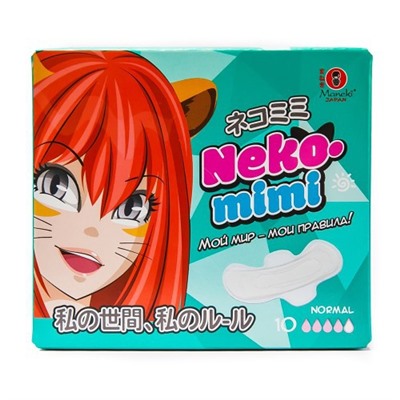 MANEKI Прокладки женские гигиенические дневные серия Neko-Mimi 10 шт/упак