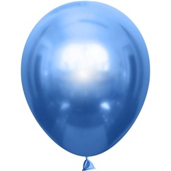 М07 Шары однотон хром синий 10"50шт