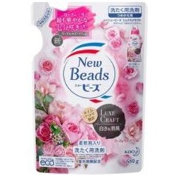 Мягкий гель для стирки белья New Beads с кондиционером Цветочный люкс, с ароматом розы и магнолии, Kao 680 г (мягкая упаковка)