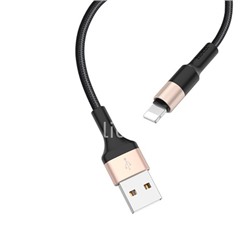 USB кабель для iPhone 5/6/6Plus/7/7Plus 8 pin 1.0м HOCO X26 (черный/золото)