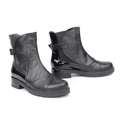 Женские кожаные ботинки V.Arimany V1044 Черный+Лак: Под заказ