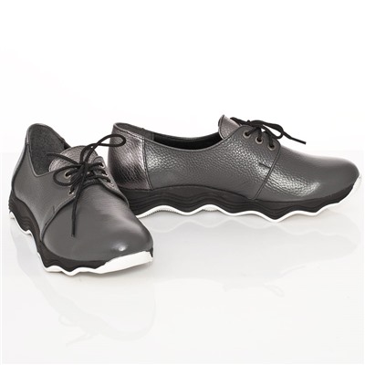 Женские кожаные кеды Shik Shoes Shik7221 Серый+никель: Под заказ