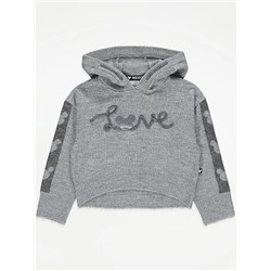 Disney Minnie Mouse Grey Knitted Hoodie