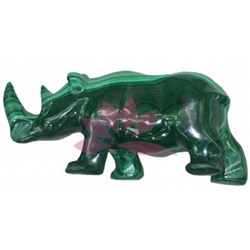 Носорог из натурального камня ( малахит )