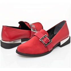 Женские кожаные туфли Shik Shoes Shik2301 Красный Замш+ Флотар: Под заказ