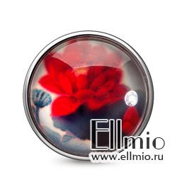 Кнопка  Noosa красные цветы #1