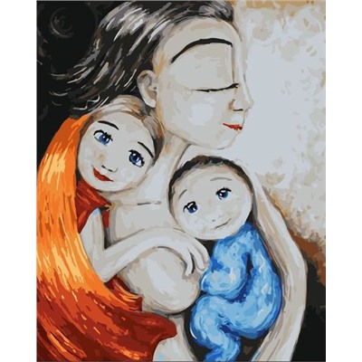 Картина по номерам 40х50 - Мать с детьми