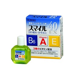 Капли для глаз с аминокислотами и витаминами B6, A, E, с охлаждающим эффектом SUMAIRU 40 EX, Lion 15 мл