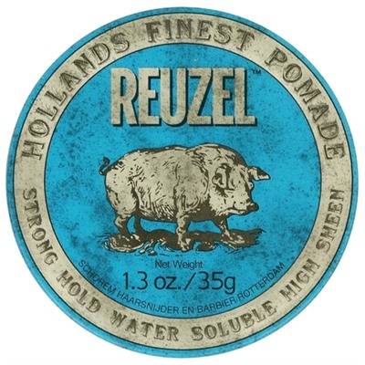 Reuzel  |  
            Blue Strong Hold Water Soluble - Суперконцентрированная помада длоя волос ,сильная фиксация