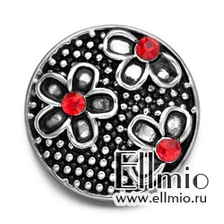 Кнопка Noosa красные цветы