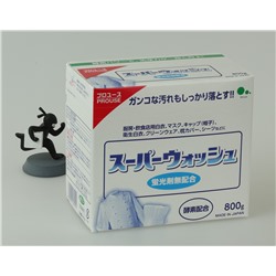 Мощный стиральный порошок с ферментами для стирки белого белья Super Wash, Mitsuei, 800 г