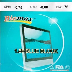 Линза полимерная N=1,56 HMC EMI UV Blue Block