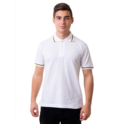 Рубашка поло мужская Мос Ян Текс цвет "Белый" с белыми  полосками