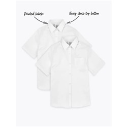 2pk Girls’ Slim Fit Pure Cotton School Shirts (2-18 Yrs)