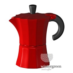 Гейзерная кофеварка Morosina (на 9 чашек). Цвет красный.