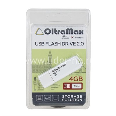 USB Flash 4GB Oltramax (310) белый