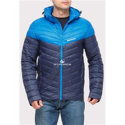 Мужская осенняя весенняя спортивная куртка стеганная темно-синего цвета 1853TS