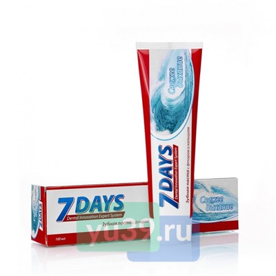 Зубная паста 7 DAYS Свежее дыхание, 100 мл.