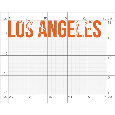 06-72 Термотрансфер Светло-красная надпись Лос-Анжелес (англ.) 4х23см
