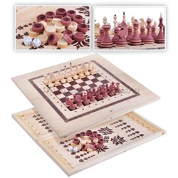 Игра 3в1 большая 500*250*34 (нарды, шахматы парафин,шашки)
