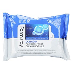 Очищающие увлажняющие салфетки с коллагеном Collagen Cleansing Tissue, FARMSTAY   30 шт