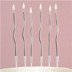 Свечи для торта «Для твоего праздника», серебряные, 10 шт.