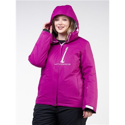 Женская зимняя горнолыжная куртка большого размера фиолетового цвета 11982F