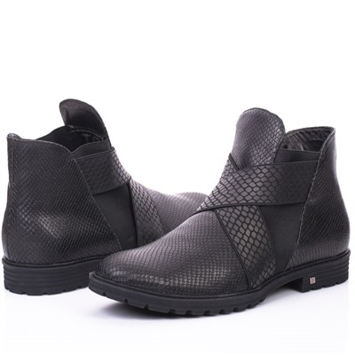 Женские кожаные ботинки Tacchi Grande TG3156 Черный Рептилия: Под заказ