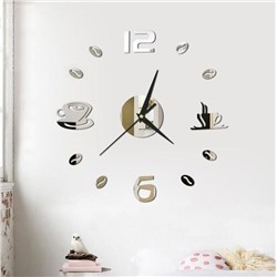 Часы-наклейка DIY Время кофе" silver"