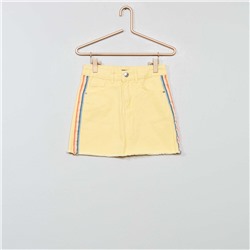 Джинсовая юбка с полосами - желтый