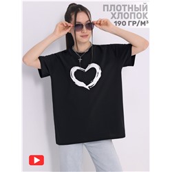 футболка 1ЖДФК4217006; черный / Сердце кистью