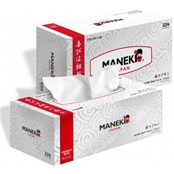 Салфетки бумажные двухслойные с ароматом жасмина белые Black&White, Maneki 224 шт