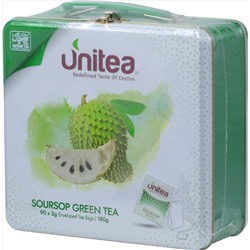 UNITEA. Soursop Green Tea 180 гр. жест.банка, 90 пак.