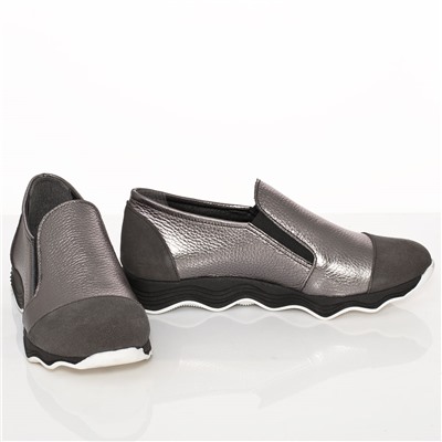 Женские кожаные кеды Shik Shoes Shik7743 Никель+замша: Под заказ